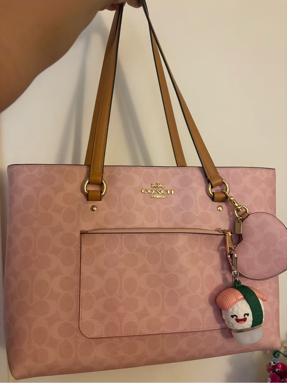 Coach station tote powder pink (charm NOT included)